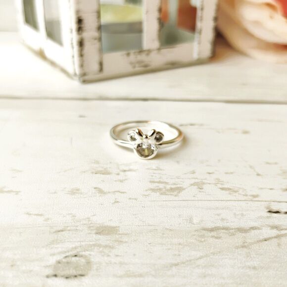 NEW Mickey Mouse Disney Rhinestone Ring Silver Tone Size 7 Cute, Fun, Unique - Picture 2 of 3